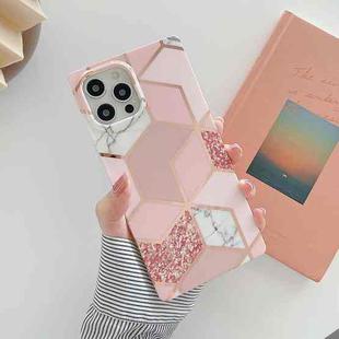 Electroplating Soft TPU Straight-Edge Protective Case For iPhone 11 Pro(Pink Lattice)