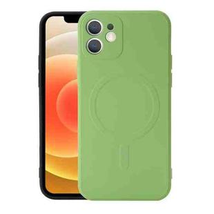 For iPhone 11 Pro Max Liquid Silicone Full Coverage Shockproof Magsafe Case (Green)