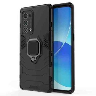 For OPPO Reno6 Pro+ 5G Shockproof PC + TPU Protective Case with Magnetic Ring Holder(Black)