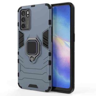 For OPPO Reno6 5G Shockproof PC + TPU Protective Case with Magnetic Ring Holder(Navy Blue)