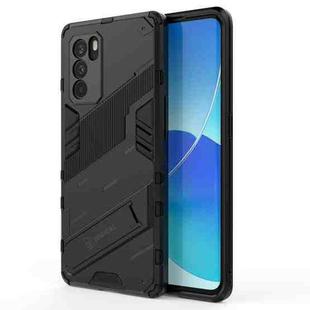 For OPPO Reno6 Pro 5G Punk Armor 2 in 1 PC + TPU Shockproof Case with Invisible Holder(Black)