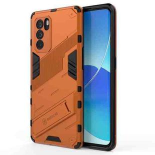 For OPPO Reno6 Pro 5G Punk Armor 2 in 1 PC + TPU Shockproof Case with Invisible Holder(Orange)