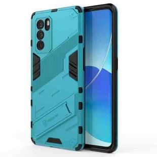 For OPPO Reno6 Pro 5G Punk Armor 2 in 1 PC + TPU Shockproof Case with Invisible Holder(Blue)