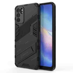 For OPPO Reno6 5G Punk Armor 2 in 1 PC + TPU Shockproof Case with Invisible Holder(Black)