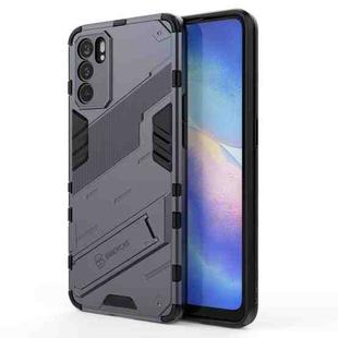 For OPPO Reno6 5G Punk Armor 2 in 1 PC + TPU Shockproof Case with Invisible Holder(Grey)