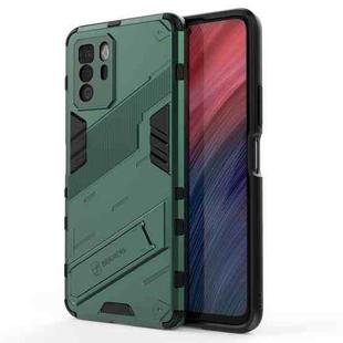 For Xiaomi Redmi Note 10 Pro 5G Punk Armor 2 in 1 PC + TPU Shockproof Case with Invisible Holder(Green)