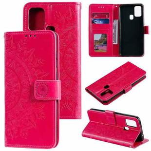 For Motorola Moto G10 / G30 Totem Flower Embossed Horizontal Flip TPU + PU Leather Case with Holder & Card Slots & Wallet(Red)