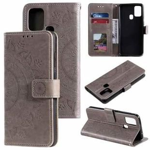 For Motorola Moto G50 Totem Flower Embossed Horizontal Flip TPU + PU Leather Case with Holder & Card Slots & Wallet(Grey)