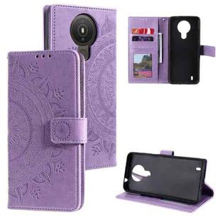 For Nokia 1.4 Totem Flower Embossed Horizontal Flip TPU + PU Leather Case with Holder & Card Slots & Wallet(Purple)