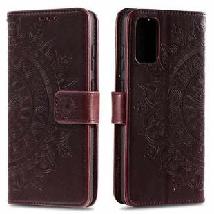 For Samsung Galaxy A82 5G Totem Flower Embossed Horizontal Flip TPU + PU Leather Case with Holder & Card Slots & Wallet(Brown)