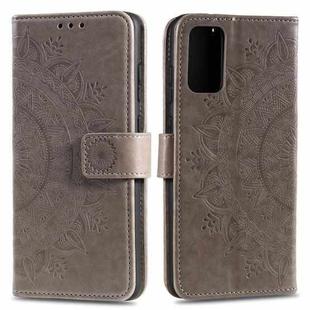 For Samsung Galaxy A82 5G Totem Flower Embossed Horizontal Flip TPU + PU Leather Case with Holder & Card Slots & Wallet(Grey)