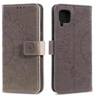 For Samsung Galaxy A22 4G Totem Flower Embossed Horizontal Flip TPU + PU Leather Case with Holder & Card Slots & Wallet(Grey)