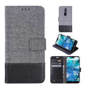 For Nokia 7.1 MUXMA MX102 Horizontal Flip Canvas Leather Case with Stand & Card Slot & Wallet Function(Black)