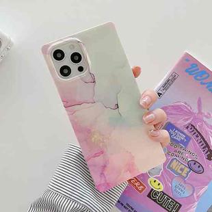 Marble Pattern Soft TPU Straight-Edge Protective Case For iPhone 12 / 12 Pro(Pink)