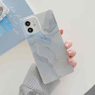 Marble Pattern Soft TPU Straight-Edge Protective Case For iPhone 12 Pro Max(Blue)