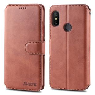 For Xiaomi Redmi Note 6 / 6 Pro AZNS Calf Texture Magnetic Horizontal Flip PU Leather Case with Holder & Card Slots & Photo Frame(Blown)