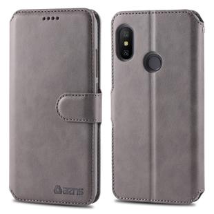 For Xiaomi Redmi Note 6 / 6 Pro AZNS Calf Texture Magnetic Horizontal Flip PU Leather Case with Holder & Card Slots & Photo Frame(Gray)