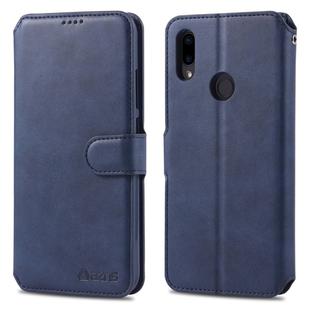 For Xiaomi Redmi 7 AZNS Calf Texture Magnetic Horizontal Flip PU Leather Case with Holder & Card Slots & Photo Frame(Blue)