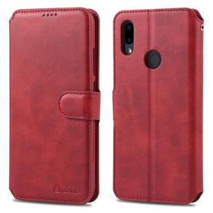 For Xiaomi Redmi Note7 AZNS Calf Texture Magnetic Horizontal Flip PU Leather Case with Holder & Card Slots & Photo Frame(Red)