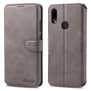 For Xiaomi Redmi Note7 AZNS Calf Texture Magnetic Horizontal Flip PU Leather Case with Holder & Card Slots & Photo Frame(Gray)