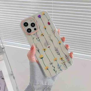 Flowers Pattern Dual-side Laminating Soft TPU Protective Case For iPhone 12 / 12 Pro(Yellow Flowers)