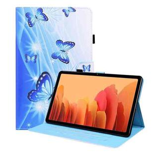 For Samsung Galaxy Tab A7 10.4 2020 SM-T500 / SM-T505 Animal Pattern Horizontal Flip Leather Case with Holder & Card Slots & Photo Frame & Sleep / Wake-up Function(Blue Butterfly)