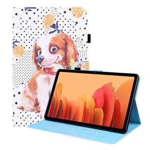 For Samsung Galaxy Tab A7 10.4 2020 SM-T500 / SM-T505 Animal Pattern Horizontal Flip Leather Case with Holder & Card Slots & Photo Frame & Sleep / Wake-up Function(Little Flower dog)