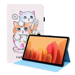 For Samsung Galaxy Tab A7 10.4 2020 SM-T500 / SM-T505 Animal Pattern Horizontal Flip Leather Case with Holder & Card Slots & Photo Frame & Sleep / Wake-up Function(Cat Brothers)