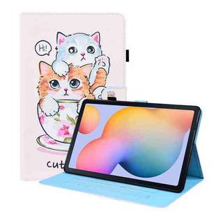 For Samsung Galaxy Tab S6 Lite SM-P610 / SM-P615 Animal Pattern Horizontal Flip Leather Case with Holder & Card Slots & Photo Frame & Sleep / Wake-up Function(Cat Brothers)