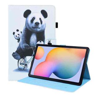 For Samsung Galaxy Tab S6 Lite SM-P610 / SM-P615 Animal Pattern Horizontal Flip Leather Case with Holder & Card Slots & Photo Frame & Sleep / Wake-up Function(Cycling Panda)