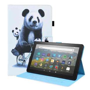 For Amazon Fire HD 10 2021 Animal Pattern Horizontal Flip Leather Case with Holder & Card Slots & Photo Frame & Sleep / Wake-up Function(Cycling Panda)