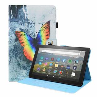 For Amazon Fire HD 10 2021 Animal Pattern Horizontal Flip Leather Case with Holder & Card Slots & Photo Frame & Sleep / Wake-up Function(Color Butterfly)