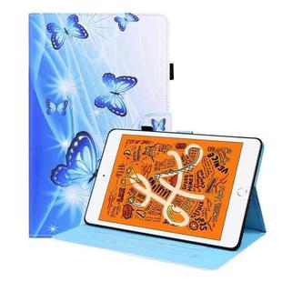 Animal Pattern Horizontal Flip Leather Case with Holder & Card Slots & Photo Frame & Sleep / Wake-up Function For iPad Mini 5 / 4 / 3 / 2 / 1(Blue Butterfly)