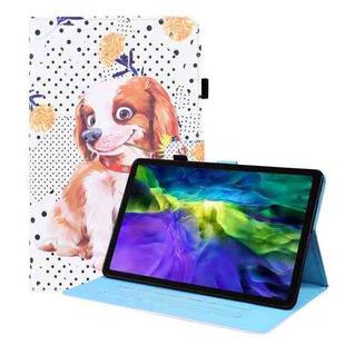 For iPad Pro 11 2022 / 2021 / 2020 / Air 2020 10.9Animal Pattern Horizontal Flip Leather Tablet Case with Holder & Card Slots & Photo Frame & Sleep / Wake-up Function(Little Flower dog)