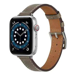 A Style Leather Watch Band Watch Band For Apple Watch Ultra 49mm / Series 8&7 45mm / SE 2&6&SE&5&4 44mm / 3&2&1 42mm(Grey)
