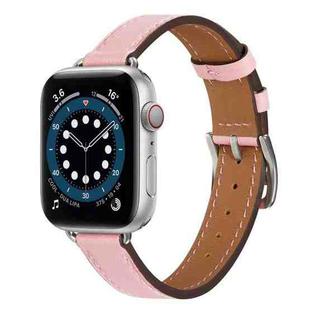 A Style Leather Watch Band Watch Band For Apple Watch Series 8&7 41mm / SE 2&6&SE&5&4 40mm / 3&2&1 38mm(Pink)
