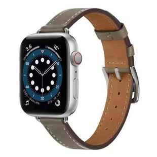 A Style Leather Watch Band Watch Band For Apple Watch Series 8&7 41mm / SE 2&6&SE&5&4 40mm / 3&2&1 38mm(Grey)