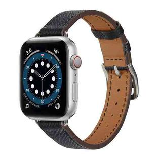 B Style Leather Watch Band Watch Band For Apple Watch Ultra 49mm / Series 8&7 45mm / SE 2&6&SE&5&4 44mm / 3&2&1 42mm(Black)