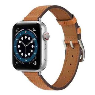 B Style Leather Watch Band Watch Band For Apple Watch Ultra 49mm / Series 8&7 45mm / SE 2&6&SE&5&4 44mm / 3&2&1 42mm(Brown)