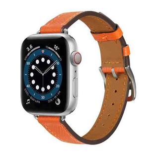 B Style Leather Watch Band Watch Band For Apple Watch Ultra 49mm / Series 8&7 45mm / SE 2&6&SE&5&4 44mm / 3&2&1 42mm(Orange)