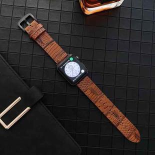 Crocodile and Ostrich Embossed Genuine Leather Watch Band Watch Band For Apple Watch Ultra 49mm / Series 8&7 45mm / SE 2&6&SE&5&4 44mm / 3&2&1 42mm(Brown)