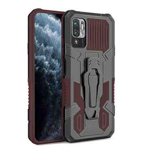 For Xiaomi Redmi Note 10 5G Armor Warrior Shockproof PC + TPU Protective Case(Brown)