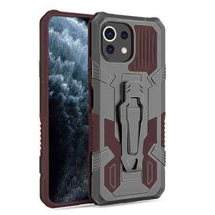 For Xiaomi Mi 11 Lite Armor Warrior Shockproof PC + TPU Protective Case(Brown)
