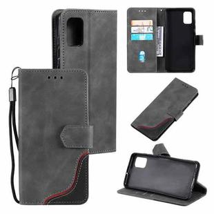 For Samsung Galaxy S20 Plus Three-color Stitching Calf Texture Horizontal Flip Leather Case with Holder & Card Slots & Wallet(Grey)