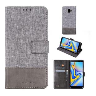 For Galaxy J6 Plus MUXMA MX102 Horizontal Flip Canvas Leather Case with Stand & Card Slot & Wallet Function(Grey)