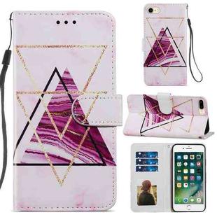 Painted Pattern Horizontal Flip Leather Case with Holder & Card Slots & Photo Frame For iPhone 8 Plus & 7 Plus(Three-color Marble)