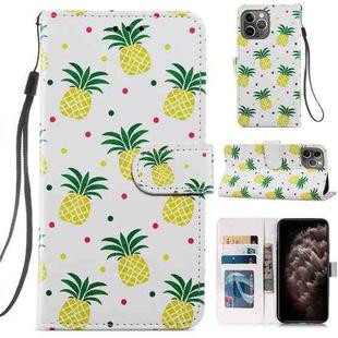 Painted Pattern Horizontal Flip Leather Case with Holder & Card Slots & Photo Frame For iPhone 11 Pro Max(Pineapple)