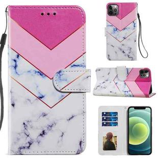 For iPhone 12 Pro Max Painted Pattern Horizontal Flip Leather Case with Holder & Card Slots & Photo Frame(Smoke Marble)