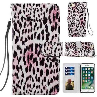 For iPhone SE 2022 / SE 2020 / 8 / 7 Painted Pattern Horizontal Flip Leather Case with Holder & Card Slots & Photo Frame(Leopard)