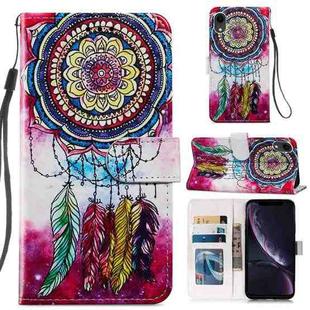 For iPhone XR Painted Pattern Horizontal Flip Leather Case with Holder & Card Slots & Photo Frame(Dreamcatcher)